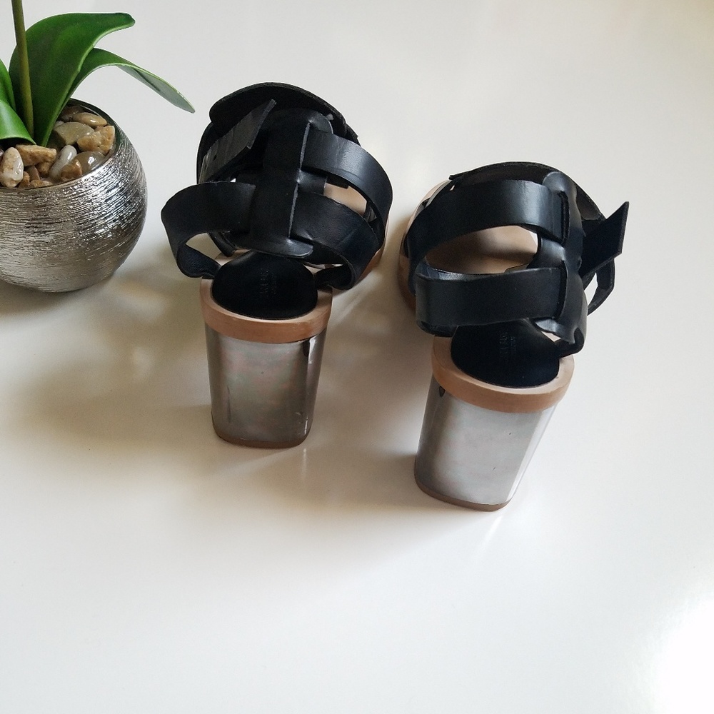 Zara Basic Collection Sandals Metallic Heels - image 7